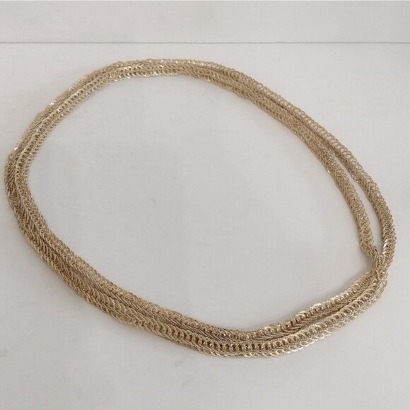 Vintage Silver Tone Circle Link Chain Rope Necklace Wrap Around 32" Womens - Picture 2 of 7